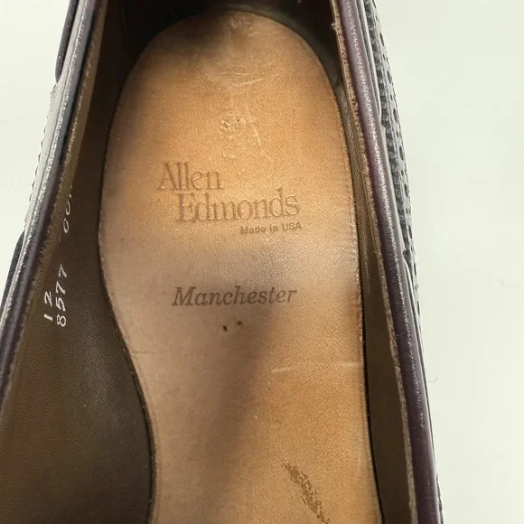 Allen Edmonds Mens Manchester Merlot Leather Wingtip Tassel 